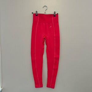 Neon Coral Gymshark Leggings Size Medium